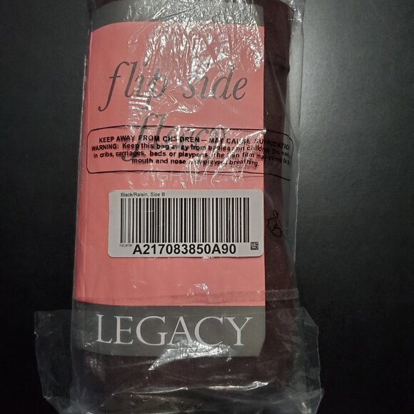 Legacy Footed Fleecy Tights, 2 Pack, Black and Raisin, Size B, NWOT - Picture 5 of 8